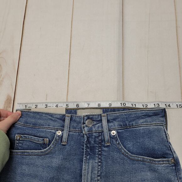 Everlane NWT curvy The Way High  skinny jeans organic cotton crop faded blue - Picture 4 of 9